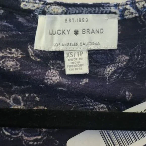Lucky Brand Floral Blouse Size Xs - Picture 3 of 3